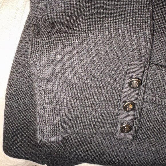 Talbots Black Merino Collared Sweater/Jacket Size L - Picture 3 of 5